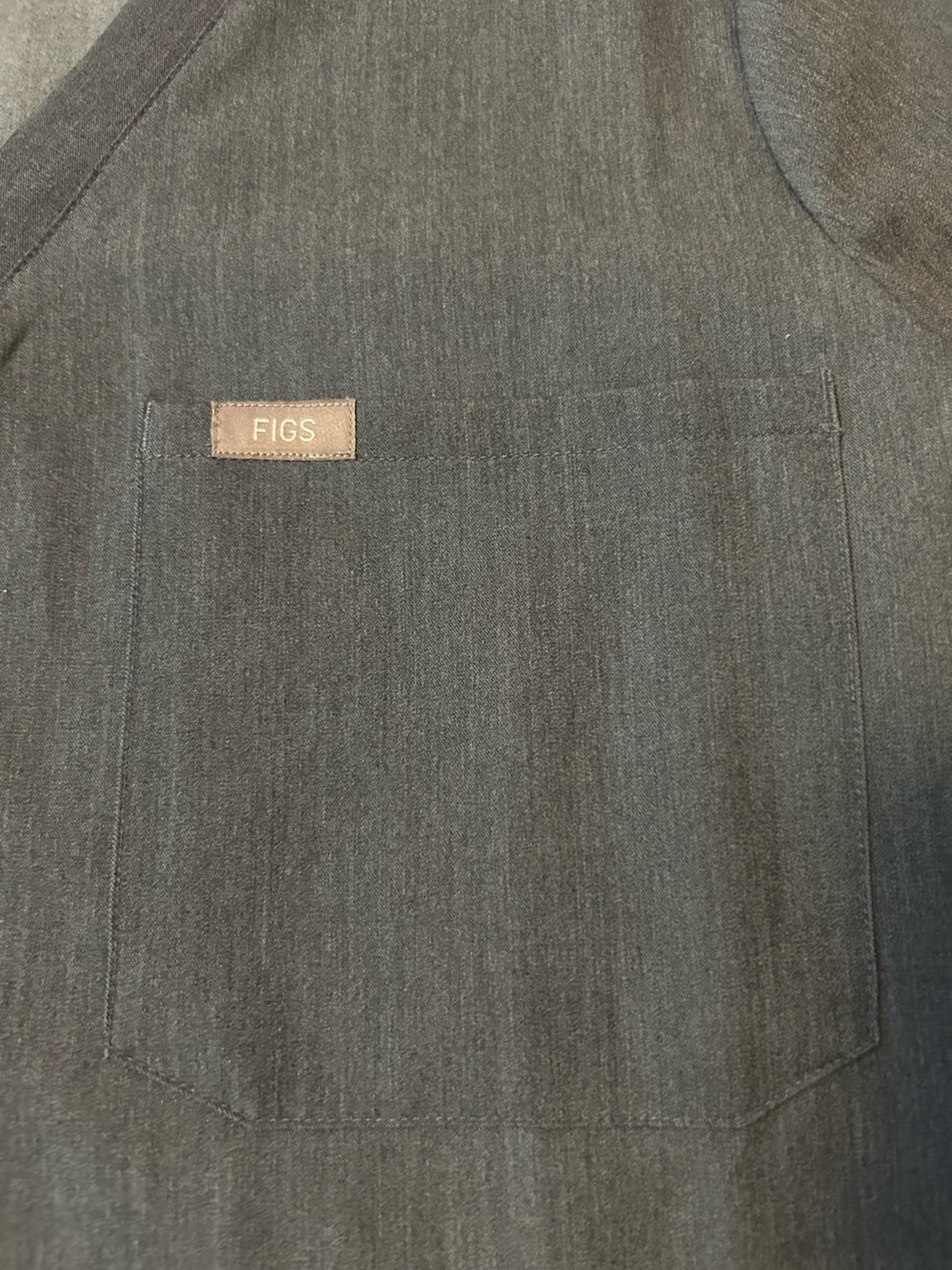 Figs Catarina One-Pocket Heather Denim Scrub Top - Picture 5 of 7
